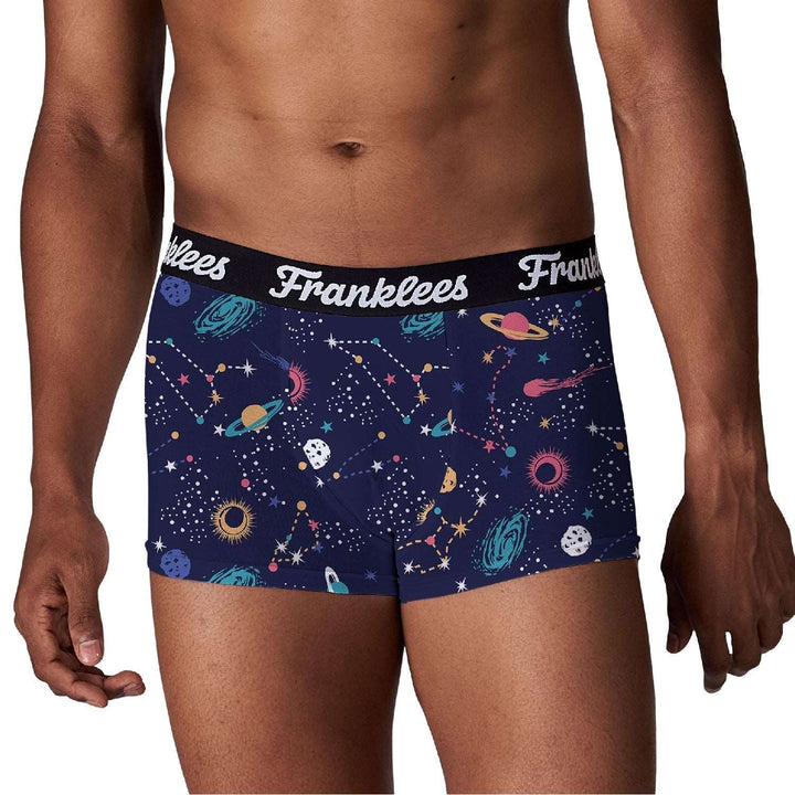 MENS SHORT LEG TRUNKS - INTERGALACTIC YOU & ME - Franklees UK